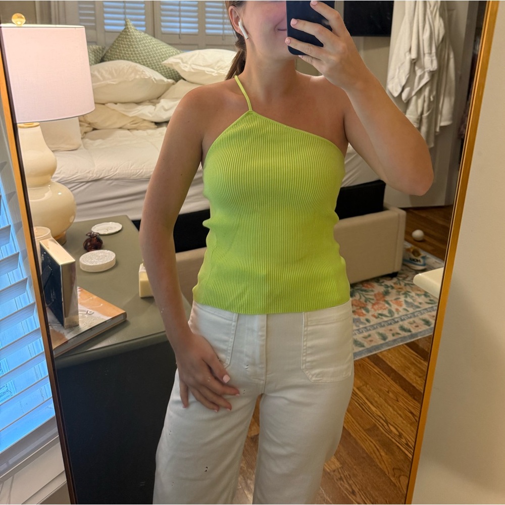 Zara Neon Green Ribbed Top